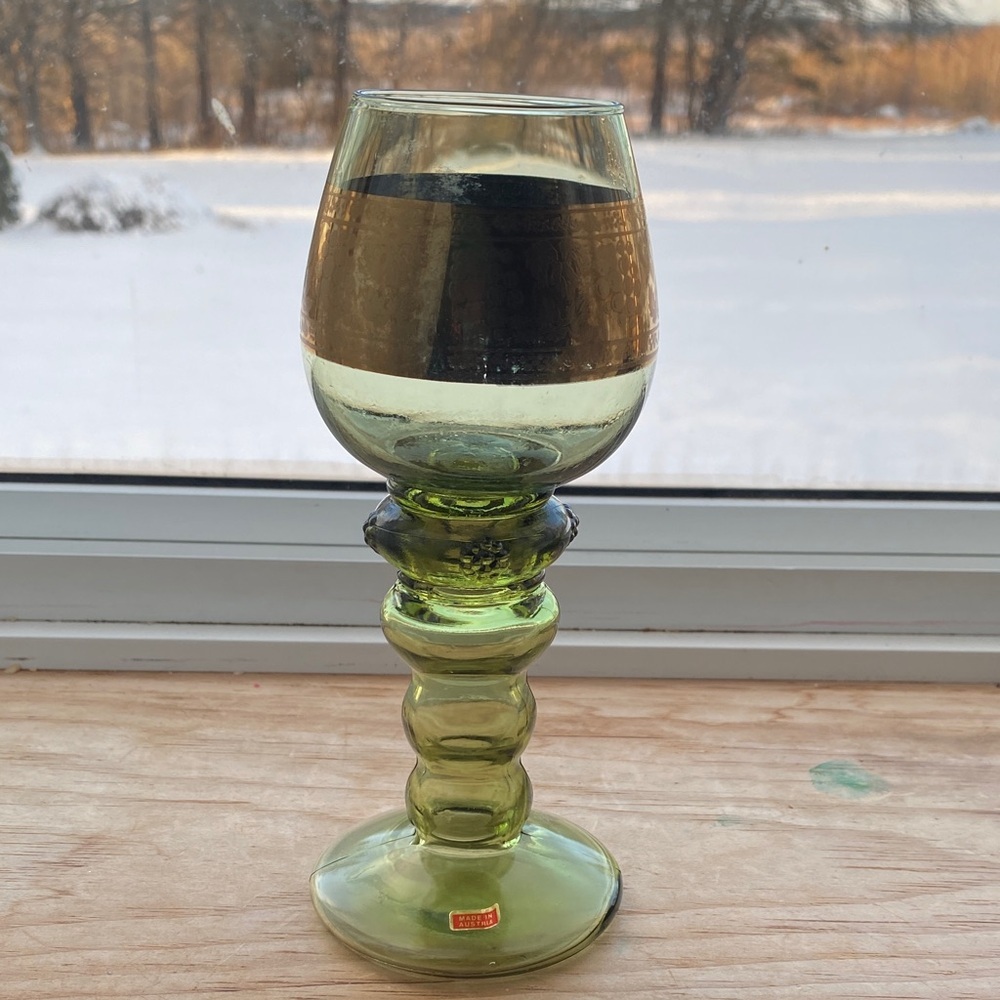 Vintage Austrian Roemer Grape Vine Wine Glass